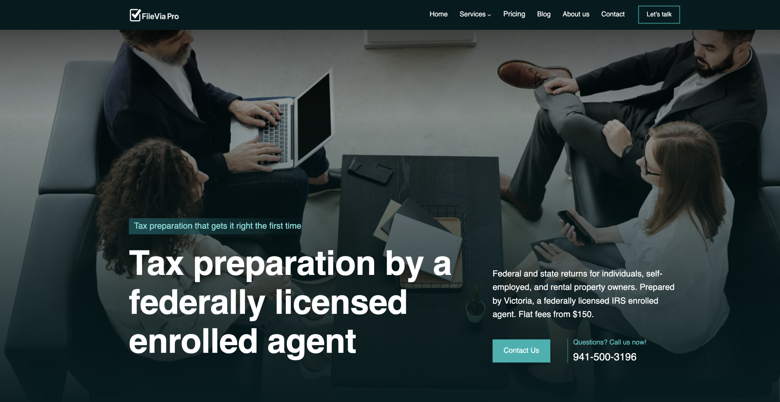 Tax and accounting website design