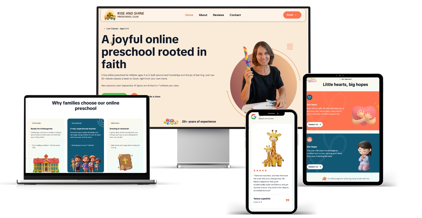 Online preschool website design